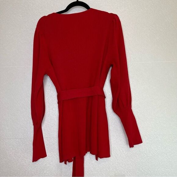 CAbi Balloon Sleeve Ribbed Belted Cabaret Cardigan Sweater M - Picture 5 of 5